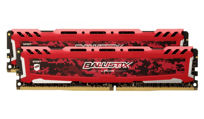 Ballistix Sport LT 16GB Kit DDR4 8GBx2 2400 DIMM 288pin red SR