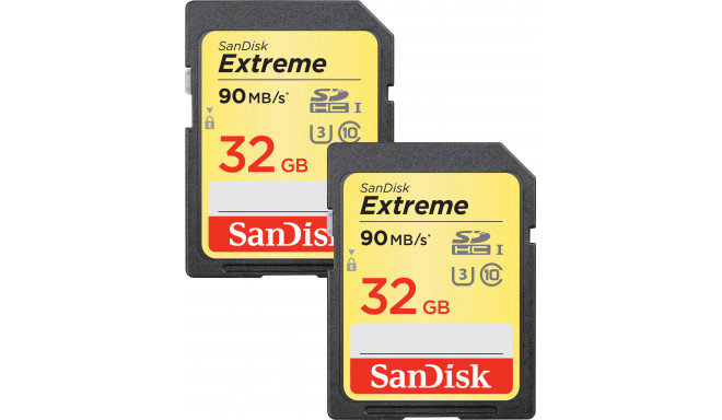 Sandisk mälukaart SDHC 32GB Extreme Plus 90MB/s 2tk