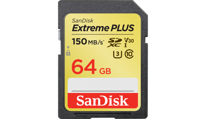 Карта памяти SanDisk SDXC 64ГБ Extreme Plus V30 U3