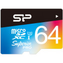 Silicon Power mälukaart microSDXC 64GB Superior Pro Color U3 + adapter