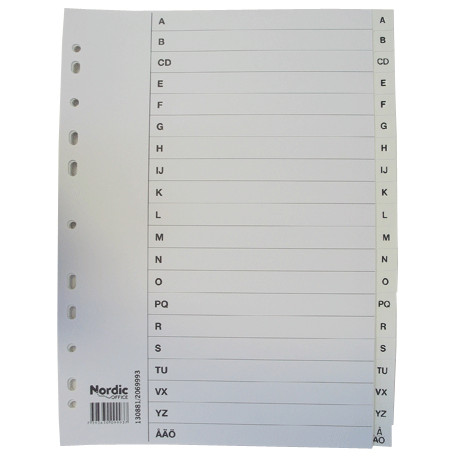 Registrilehed A4 A-Ö plast NO/College