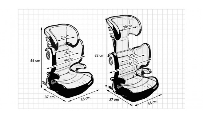 Baby seat car KinderKraft (ISOFIX, Seat belts; 15 - 36 kg; blue color)