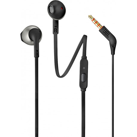 JBL austiņas + mikrofons T205, melnas