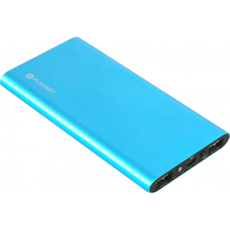 Platinet lādētājs-akumulators 8000mAh Li-Po 2xUSB, zils (43566)