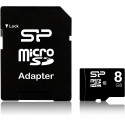 Silicon Power atmiņas karte microSDHC 8GB Class 10 + adapteris