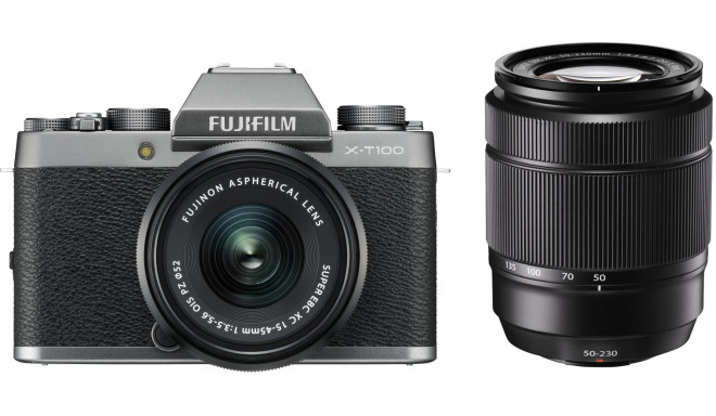 Fujifilm X-T100 + 15-45мм + 50-230мм Kit, dark silver
