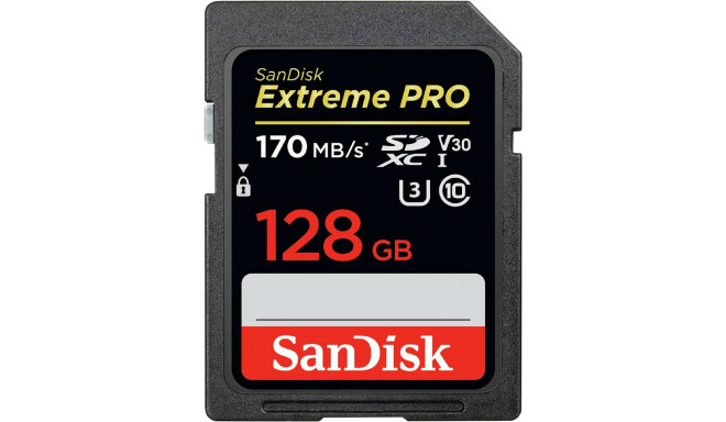 SanDisk карта памяти SDXC 128ГБ Extreme Pro V30 U3