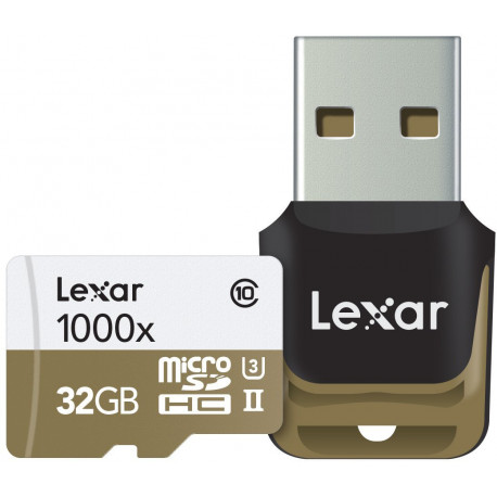 Lexar карта памяти microSDHC 32ГБ Pro 1000x V60 + считыватель карты памяти