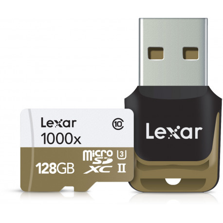 Lexar mälukaart microSDXC 128GB Pro 1000x V60 + mälukaardilugeja