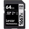 Lexar memory card SDXC 64GB Pro 1667x U3 V60 250MB/s
