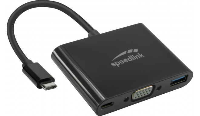 Speedlink adapteris USB-C - VGA/USB 3.0/USB-C 3in1 HQ (SL-180027-BK)