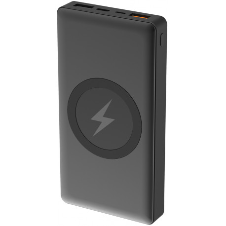 Platinet lādētājs-akumulators 10000mAh 2xUSB/1xUSB-C Wireless QI, melns (44570)