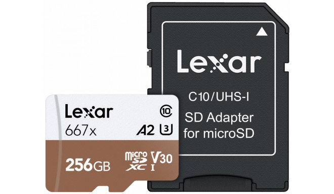 Lexar карта памяти microSDXC 256ГБ Professional 667x U3 V30 + адаптер