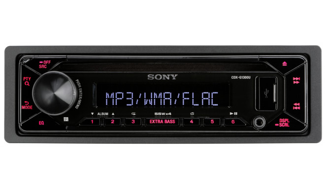 Sony car radio CDX-G1300U, red