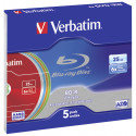 1x5 Verbatim BD-R Blu-Ray 25GB 6x Speed white colour surface