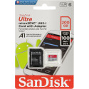 SanDisk mälukaart microSDXC 200GB Ultra A1 100MB/s + adapter (SDSQUAR-200G-GN6MA)