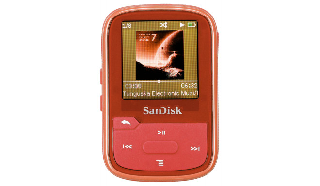 SanDisk MP3 mängija Clip Sport Plus 16GB, punane