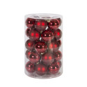 Ёлочный шар 30шт LUXO, D6см, красный глянцевый/матовый, стеклянный