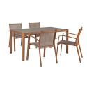 Garden furniture set SAILOR table and 4 chairs (10472), aluminum frame, color: teak wood
