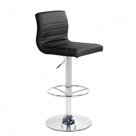 Baaripukk AURA 42x46xH88-109cm, iste: kunstnahk, värvus: must, jalg: kroomitud