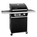 Gas BBQ CHEF-1 with 3-burners,  122x59xH112cm, steel body, color: black