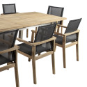 Table NAUTICA 200/250/300x100xH76cm, table top: teak, finishing: rustic, not oiled,  stainless steel