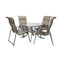 Aiamööbli komplekt MONTREAL laud ja 4 tooli (11721), alumiiniumraam, värvus: pruun