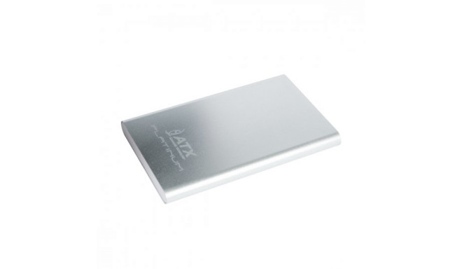 ATX Platinum Power Bank 4600 mAh Universāla Ārējas uzlādes baterija 5V 1A + Micro USB Kabelis Sudrab