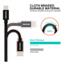 Swissten Textile Fast Charge 3A Lightning (MD818ZM/A) Data and Charging Cable 3m Black