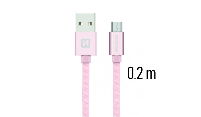 Swissten Textile Quick Charge Universāls Micro USB Datu un Uzlādes Kabelis 0.2m