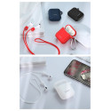 Usams Soft And Silicone Headset Holder Bag For Apple Airpods (MMEF2ZM/A) + Anti-Lost Strap Blue