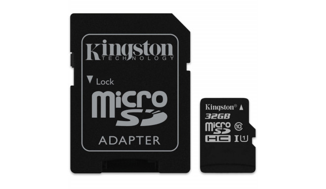 Kingston mälukaart microSDHC 32GB Canvas Select Class 10 UHS-I 80MB/s
