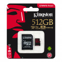 Kingston mälukaart microSDXC 512GB Canvas React U3 UHS-I V30 A1 R100/W80