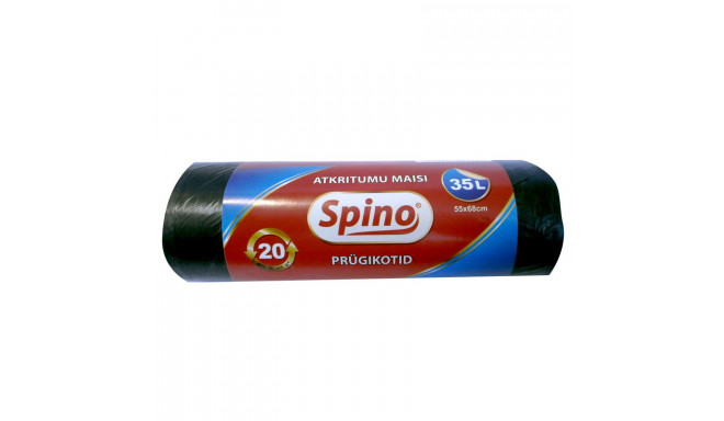 Prügikotid SPINO 35L, 20tk, 10mic HDPE, 55x68cm, must (2 tk)