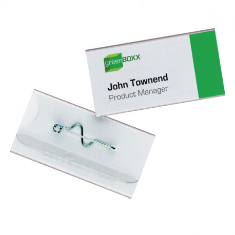 Nimesildihoidja Durable 30x60mm, nõel-kinnitusega (2 tk)