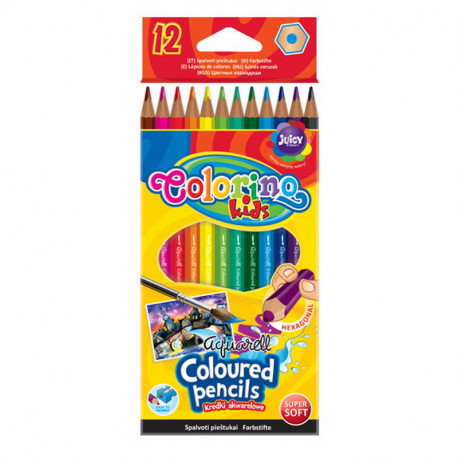 Akvarellvärvipliiatsid Colorino 12 värvi+ pintsel