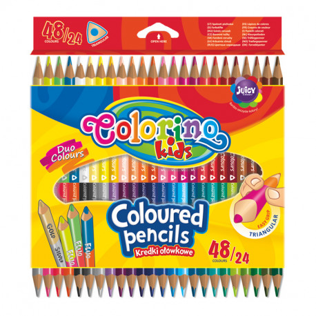 Värvipliiatsid Colorino Kids, kolmnurksed, 48 värvi, 24 tk