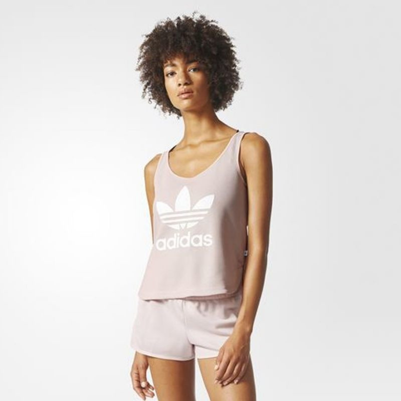 adidas trefoil cropped tank top