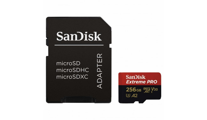 SanDisk mälukaart microSDXC 256GB Extreme PRO UHS-I U3 Class 10 V30 A2