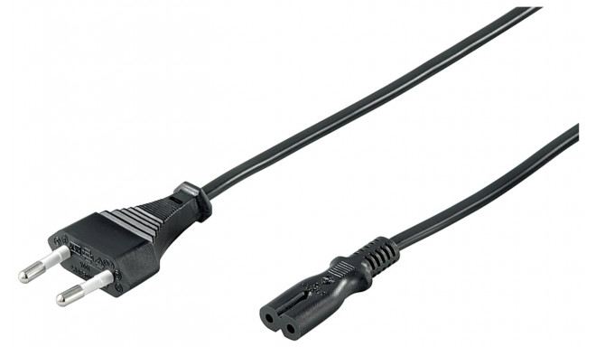 Goobay - Euros power cable 2 pin - black - 3 m