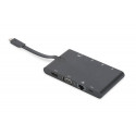 Digitus Universal Travel Docking Station - HDMI, USB, USB-C, VGA, RJ-45, Card Reader