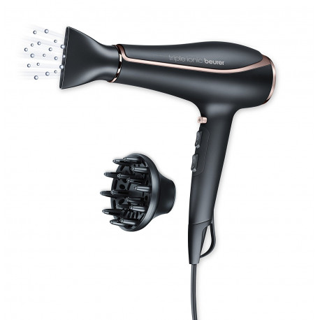 Beurer hair dryer HC 80, black/rosegold