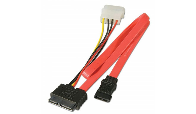 0.5m Slimline SATA Cable to SATA 7 Pin + LP4 Power