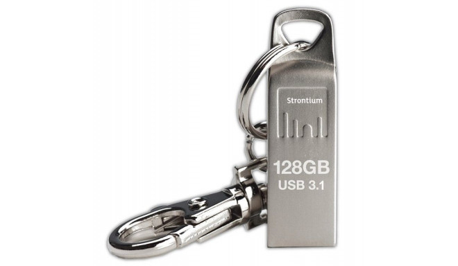 Strontium flash drive with keychain 128GB USB 3.1, silver