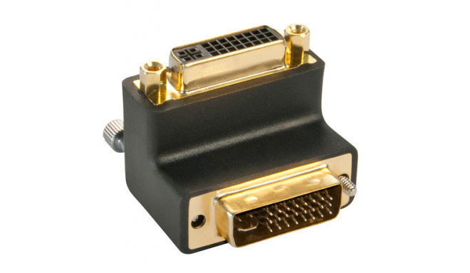 DVI-I Adapter 90 Degree Up Male to Female Connectors
