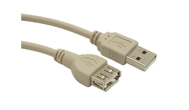 USB extension cable, 0.75 m grey