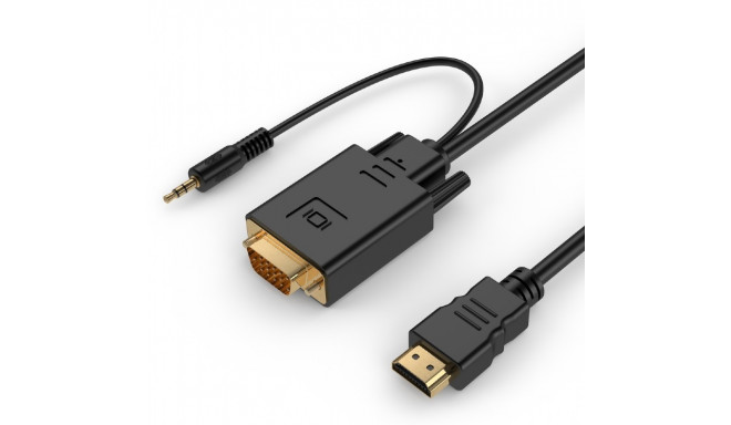 Adapter HDMI to VGA mini Jack 1.8 m black