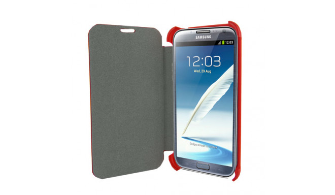 CASE FOR GALAXY NOTE II 5.5, LEATHER, SLIM RED