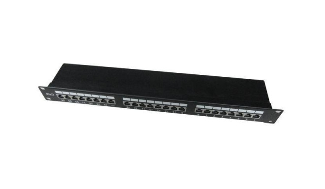 Patch Panel 24 Ports 1U 19 '' Cat.6 shield with cable organizing function black