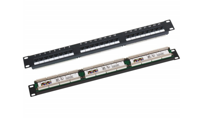 Patchpanel UTP cat.6 19-inch 1U 24xRJ45 LSA